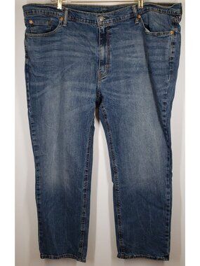 Men's Levi's 541 Athletic Fit Tapered Leg 48 x 32 Dark Wash Cotton Blend Flex